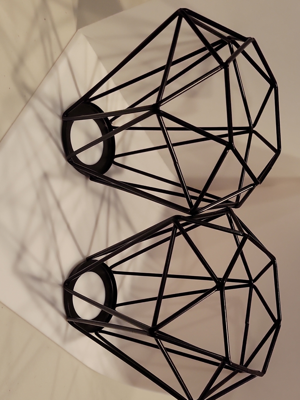 Geometric Metal Candle Holders - Black